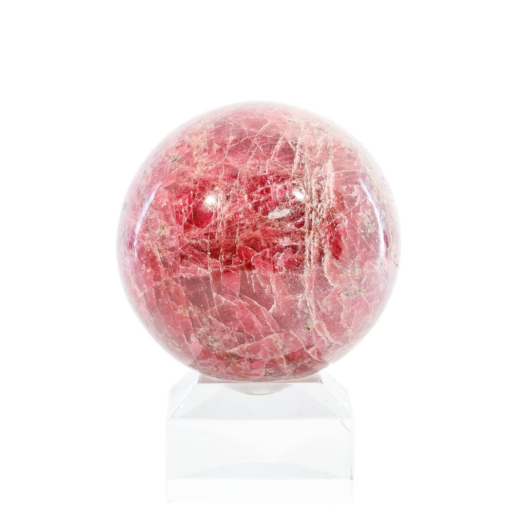 Pyroxmangite "Gem Rhodonite" 2.3 Inch 392 Gram Polished Crystal Sphere - Brazil - KKL-037 - Crystalarium