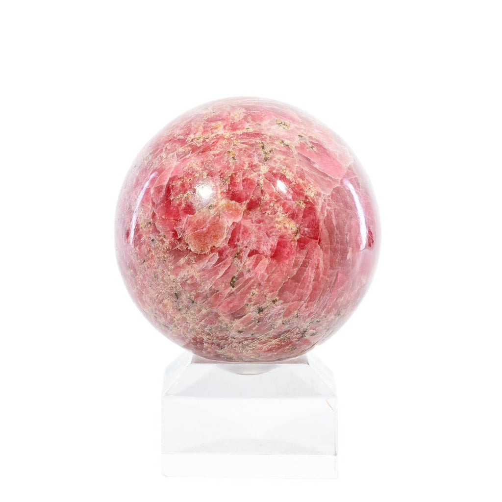 Pyroxmangite "Gem Rhodonite" 2.3 Inch 392 Gram Polished Crystal Sphere - Brazil - KKL-037 - Crystalarium