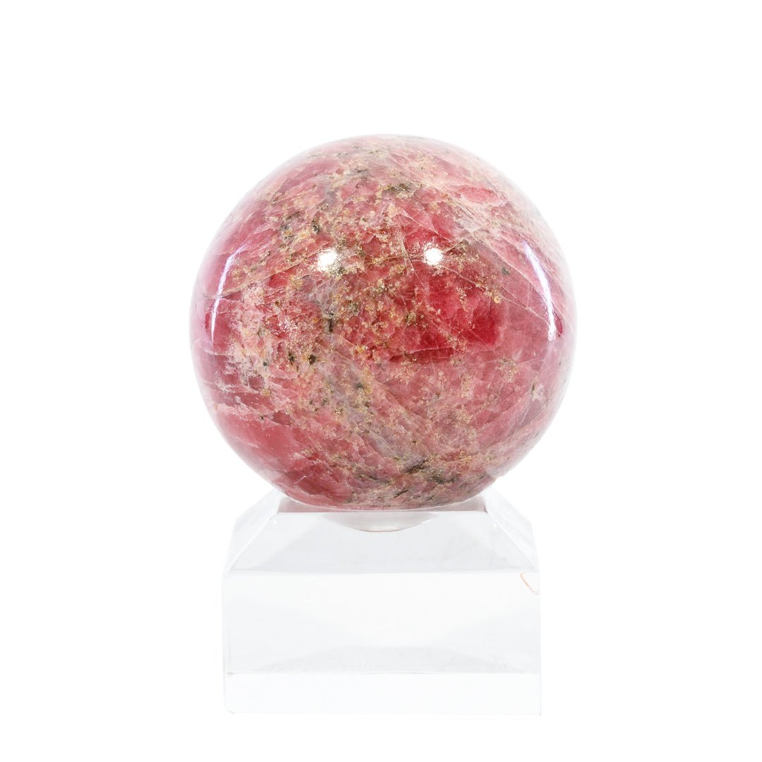 Pyroxmangite "Gem Rhodonite" 1.8 Inch 209 Gram Polished Crystal Sphere - Brazil - KKL-038 - Crystalarium