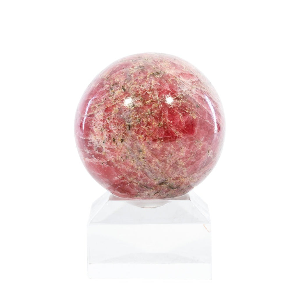 Pyroxmangite "Gem Rhodonite" 1.8 Inch 209 Gram Polished Crystal Sphere - Brazil - KKL-038 - Crystalarium