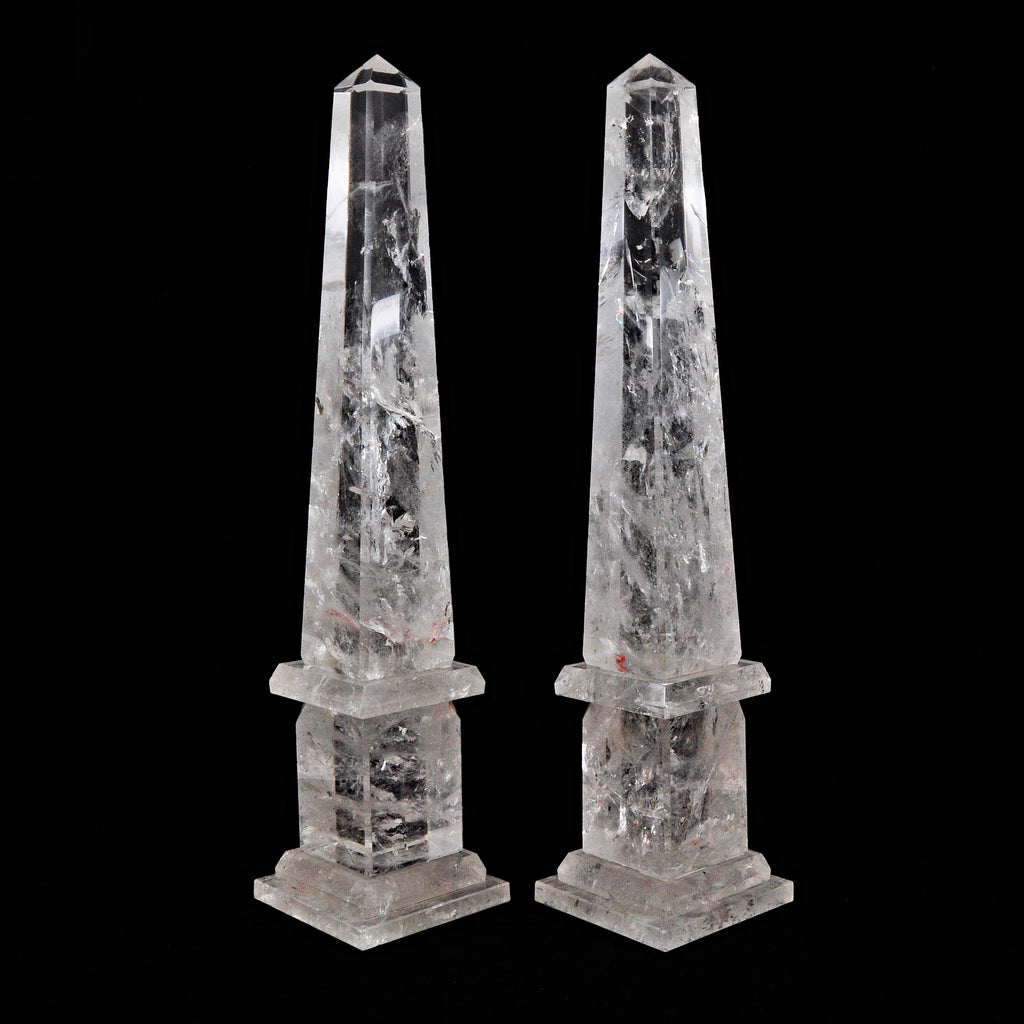 Quartz 15.2 inch 10.2lb Natural Crystal Polished Obelisk Pair - Brazil - DDR-005 - Crystalarium