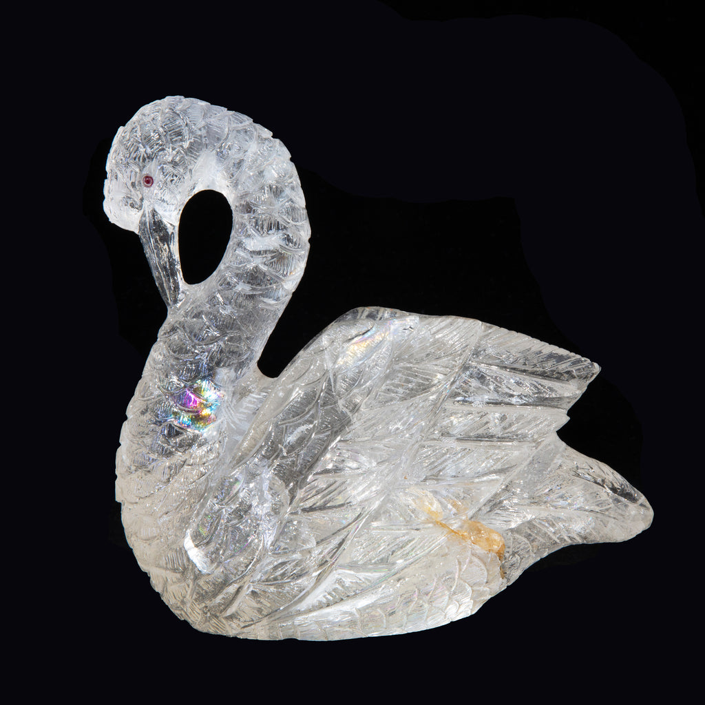 Quartz 5.2 lb 7.5 Inch Carved Crystal Swan - FFF-005 - Crystalarium