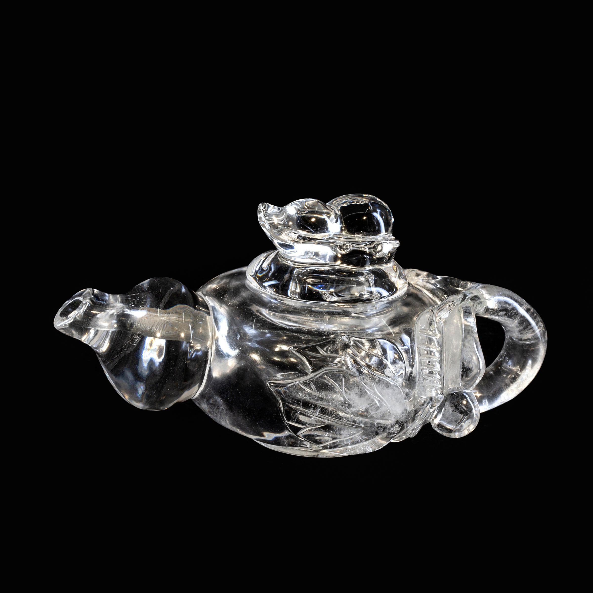 Quartz 6.15 inch Carved Decorative Tea Pot - MCCON-011 - Crystalarium