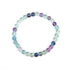 Rainbow Fluorite 6mm Beaded Bracelet - JJW-030 - Crystalarium