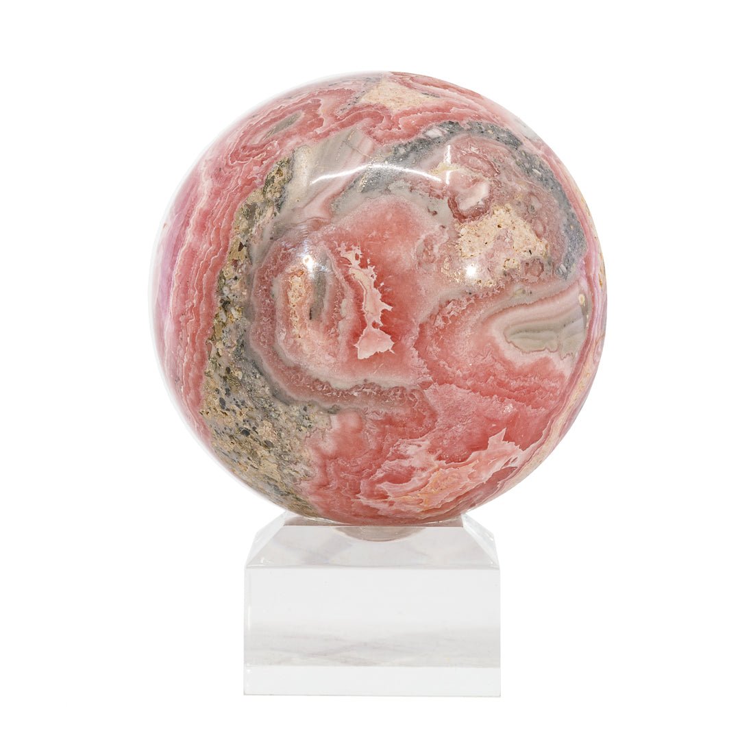 Rhodochrosite 2.65 inch 1.22lb Polished Crystal Sphere - Argentina - AAL-136 - Crystalarium