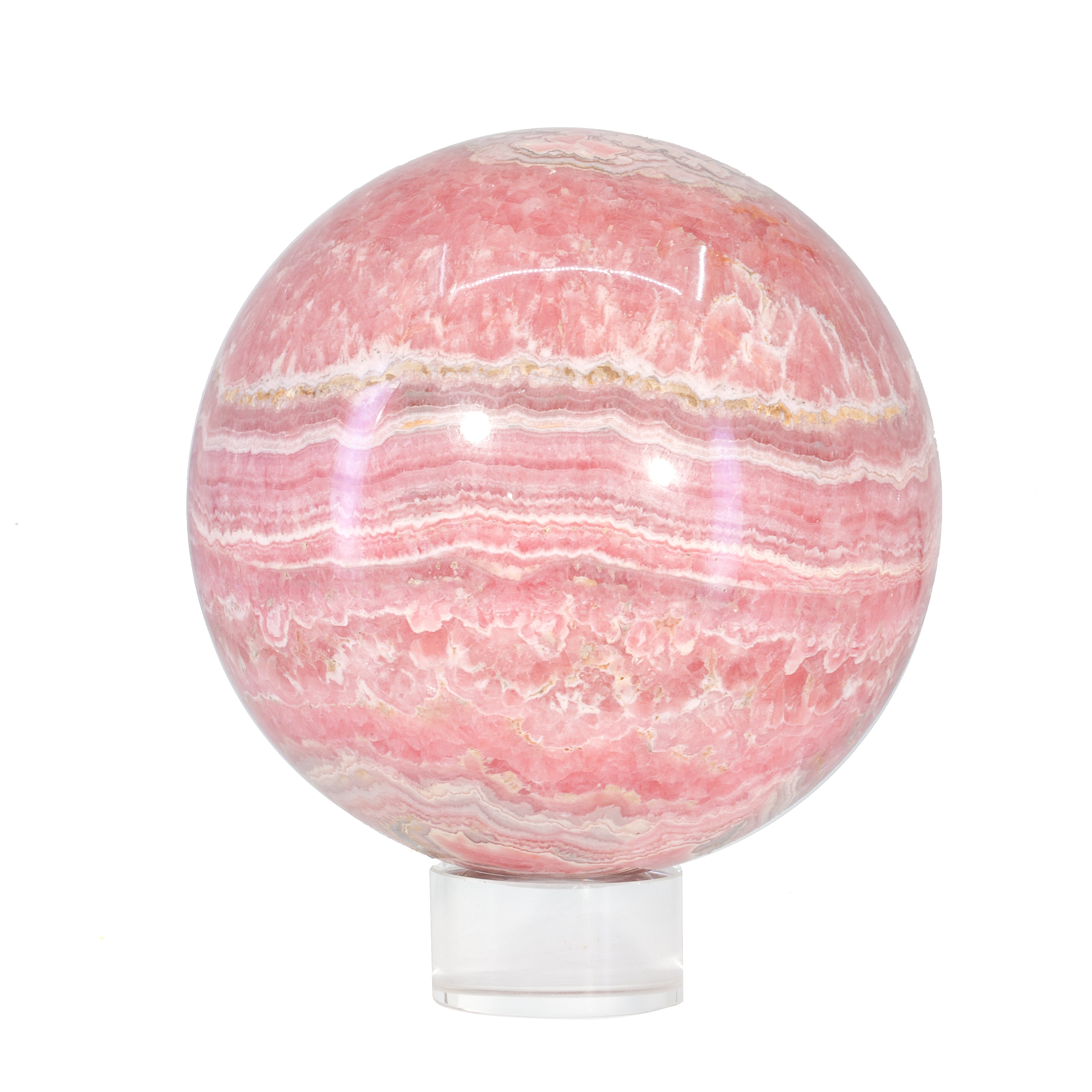 Rhodochrosite 5.6lb 4.4 inch Polished Crystal Sphere - Argentina - JJL-047 - Crystalarium