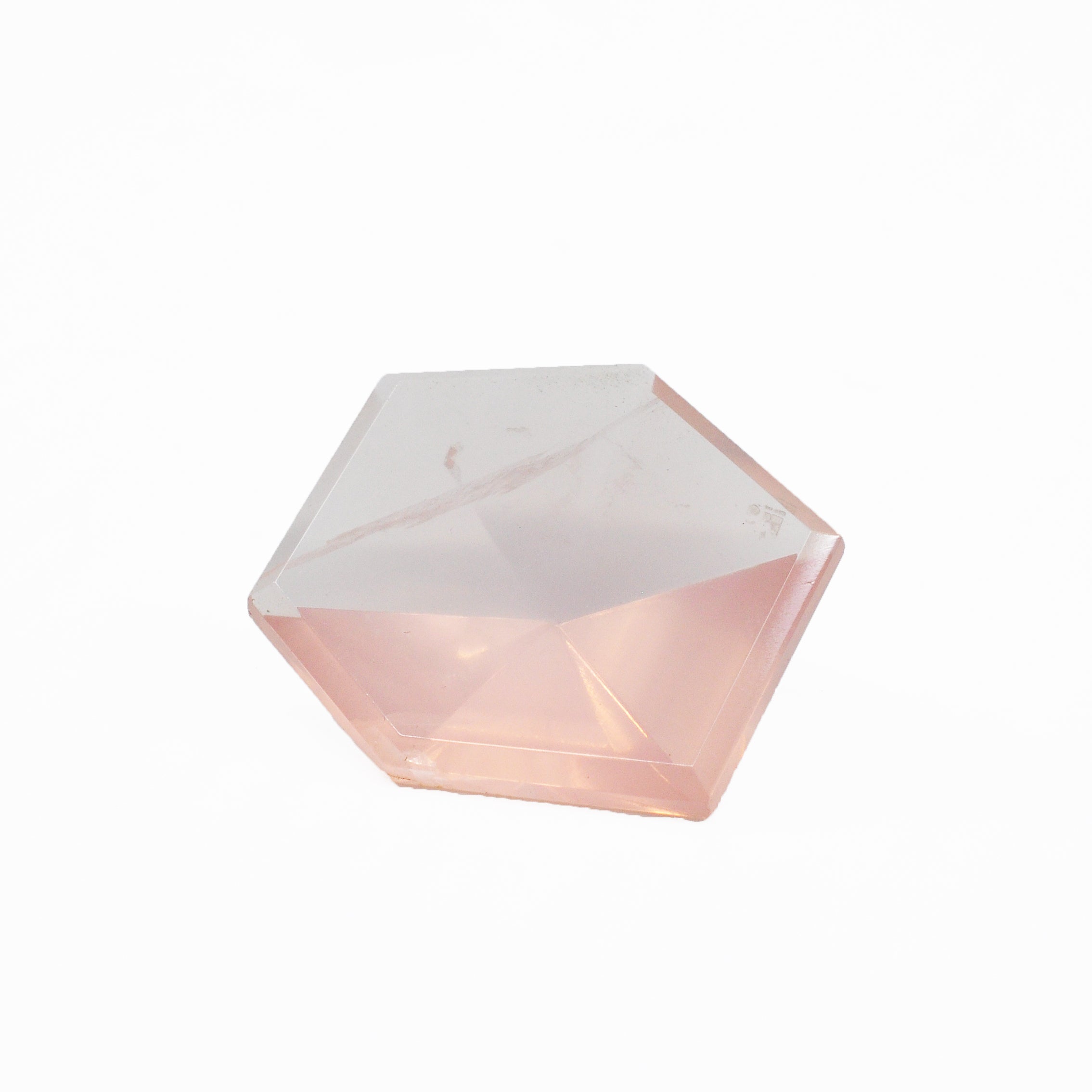 Rose Quartz 29.57 mm 26.5 carats Geometric Faceted Gemstone - PV-073 - Crystalarium