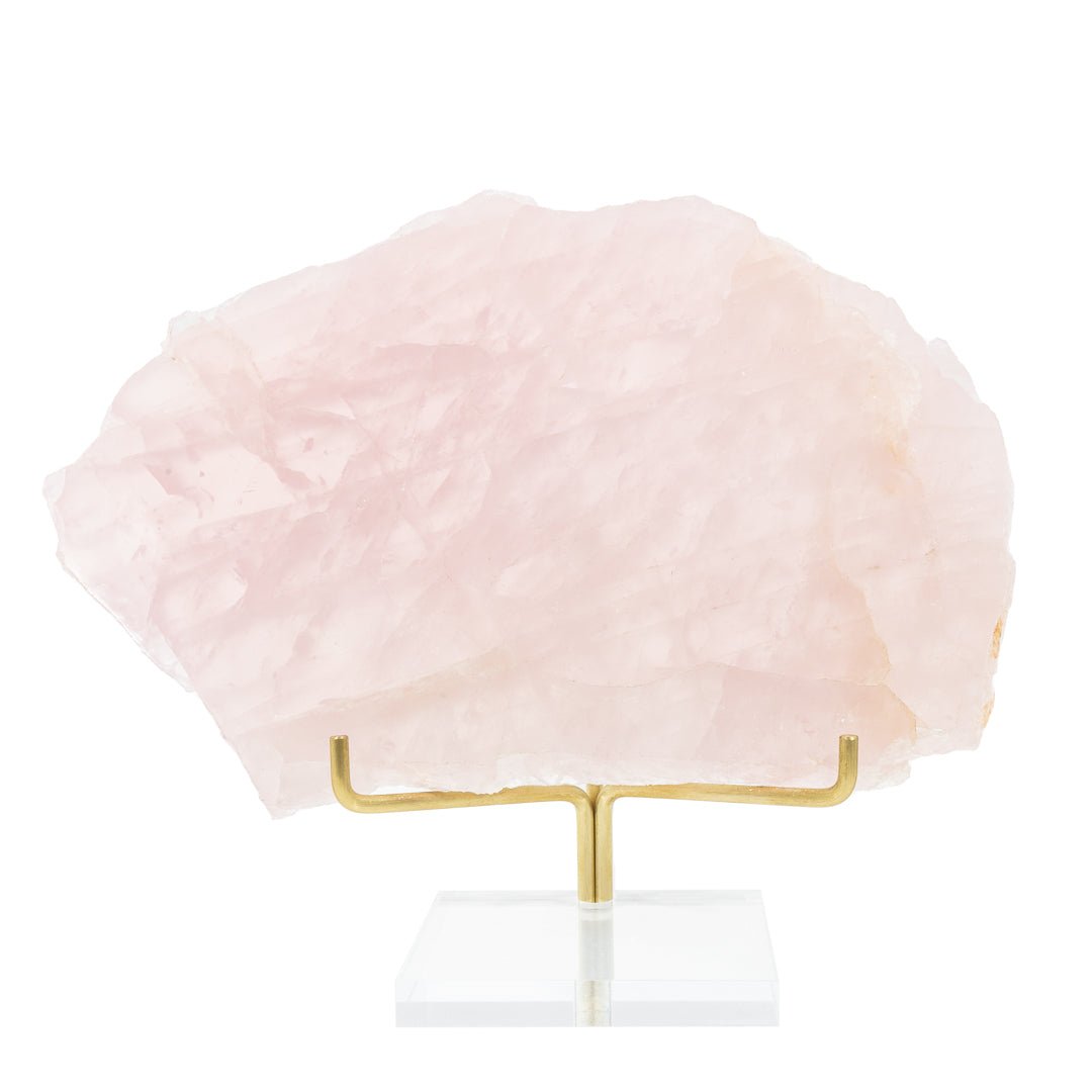Rose Quartz 6.3 Inch 2.7lb Polished Crystal Slice - Madagascar - KKH-039 - Crystalarium