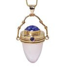 Rose Quartz with Tanzanite and Amethyst 14k Handcrafted Gemstone Vessel Pendant - BBO-314 - Crystalarium