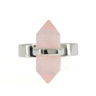 Rose Quartz 8.82 Carat Polished Crystal Handcrafted Sterling Silver Ring - JJO-214 - Crystalarium