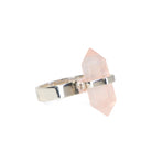 Rose Quartz 9.16 Carat Polished Crystal Handcrafted Sterling Silver Ring - JJO-219 - Crystalarium