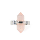 Rose Quartz 9.16 Carat Polished Crystal Handcrafted Sterling Silver Ring - JJO-219 - Crystalarium