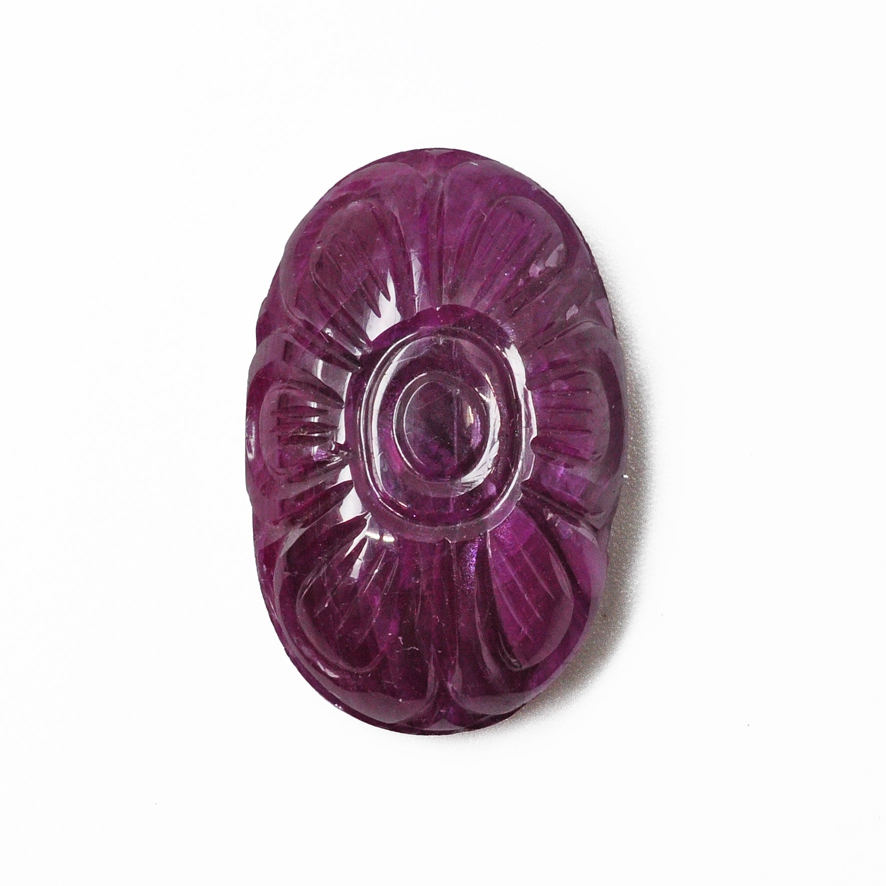 Ruby 26.76ct Floral Carved Gemstone - BBF-022 - Crystalarium