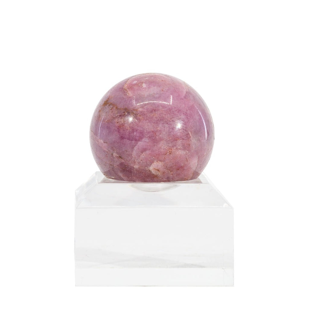 Pink Corundum 1.2 inch 58.4 Gram Polished Crystal Sphere - India - GGL-102 - Crystalarium