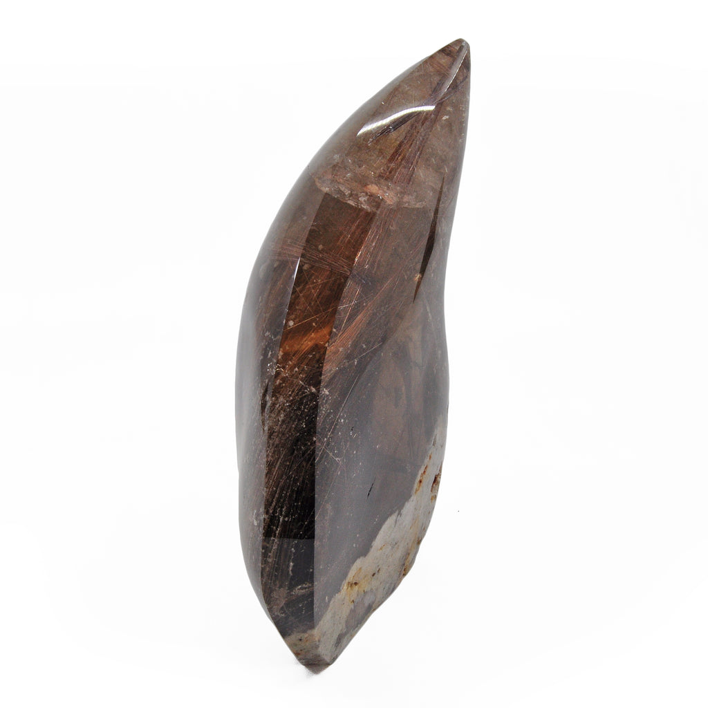 Rutilated Smoky Quartz 8 inch 5.6 lbs Natural Crystal Polished Flame - Brazil - GGH-089 - Crystalarium