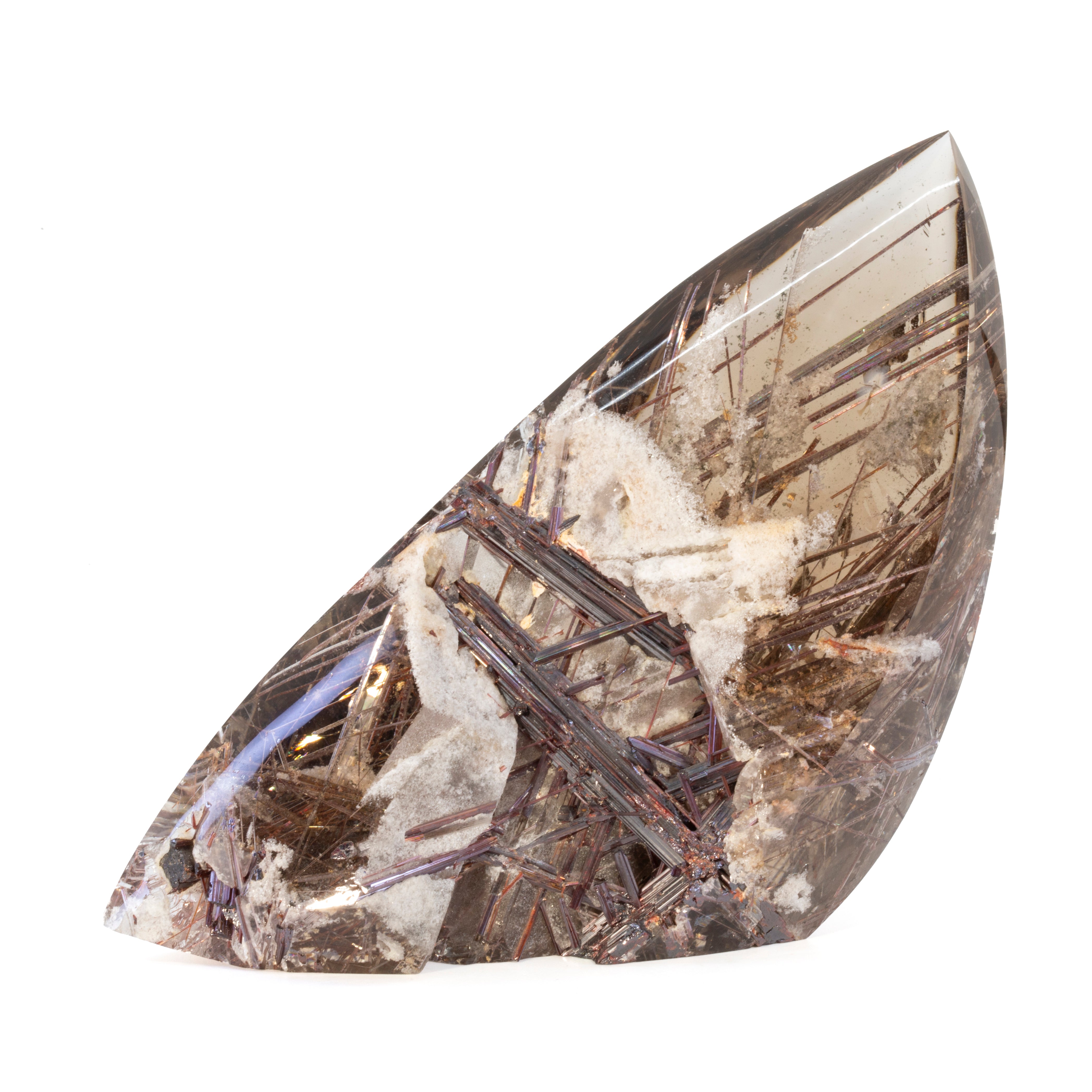 Rutilated Quartz with Exposed Rutile .76 lbs 3.9 inch Polished Freeform Crystal - DDH-093 - Crystalarium