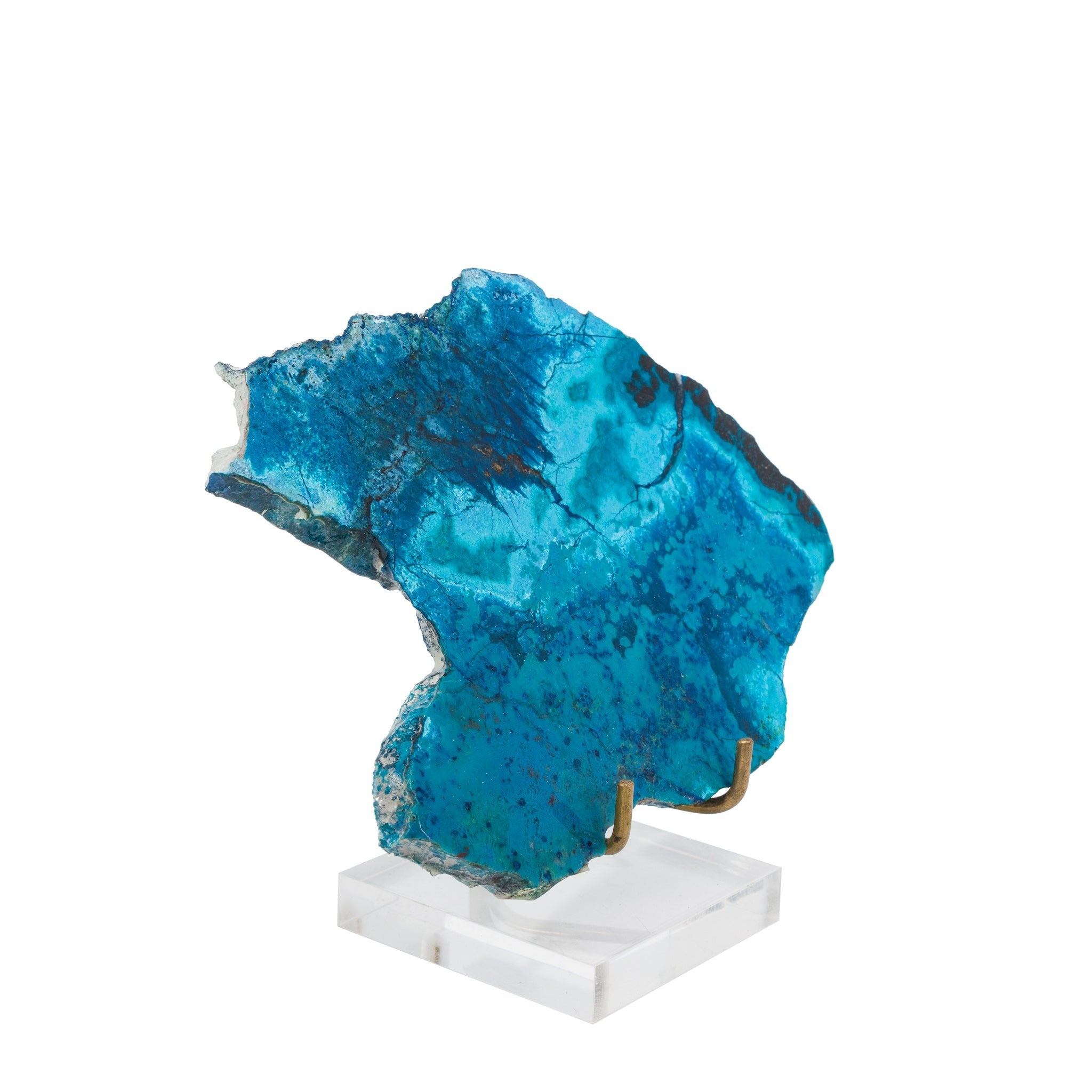 Chrysocolla & Shattuckite 6 Inch 199.54 Gram Polished Crystal Slice - Mexico - LLH-111 - Crystalarium