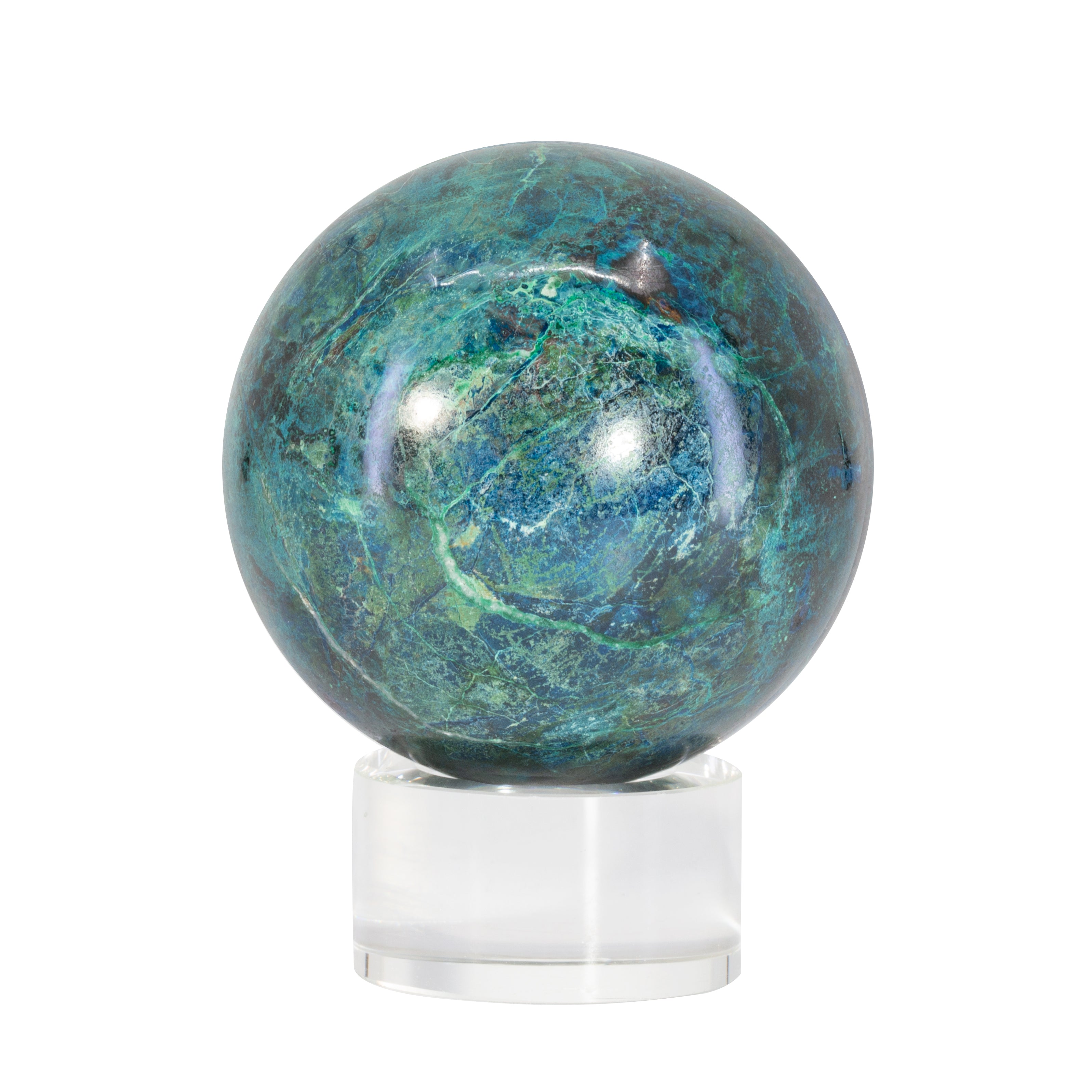 Shattuckite 2.4 inch Polished Crystal Sphere - Congo - CCL-009 - Crystalarium
