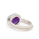 Amethyst 8.84 Carat Sterling Silver Handcrafted Gemstone Ring - JJO-090 - Crystalarium