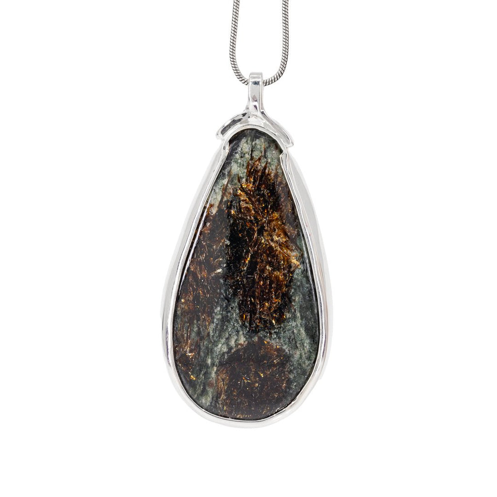 Astrophyllite 17 Carat Cabochon Handcrafted Sterling Silver Pendant - KKO-236 - Crystalarium