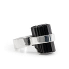 Black Tourmaline 14.43 Carat Sterling Silver Handcrafted Natural Crystal Ring - KKO-148 - Crystalarium