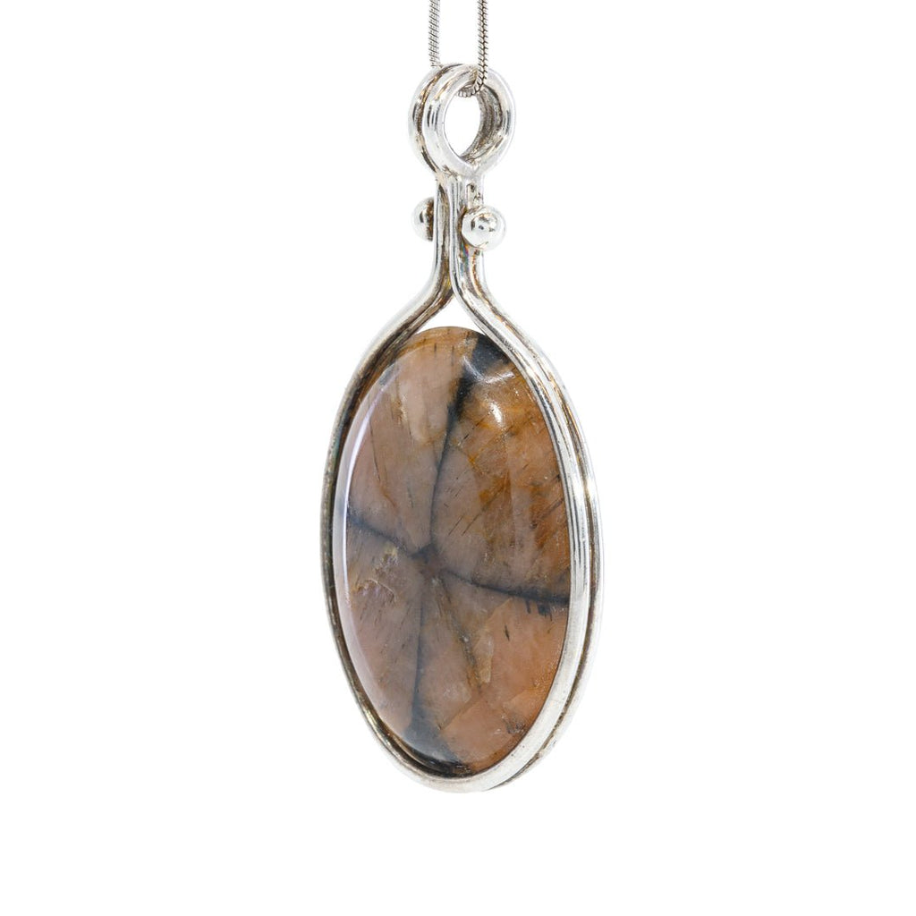 Andalusite Var. Chiastolite Sterling Silver Handcrafted Pendant - UO-073 - Crystalarium