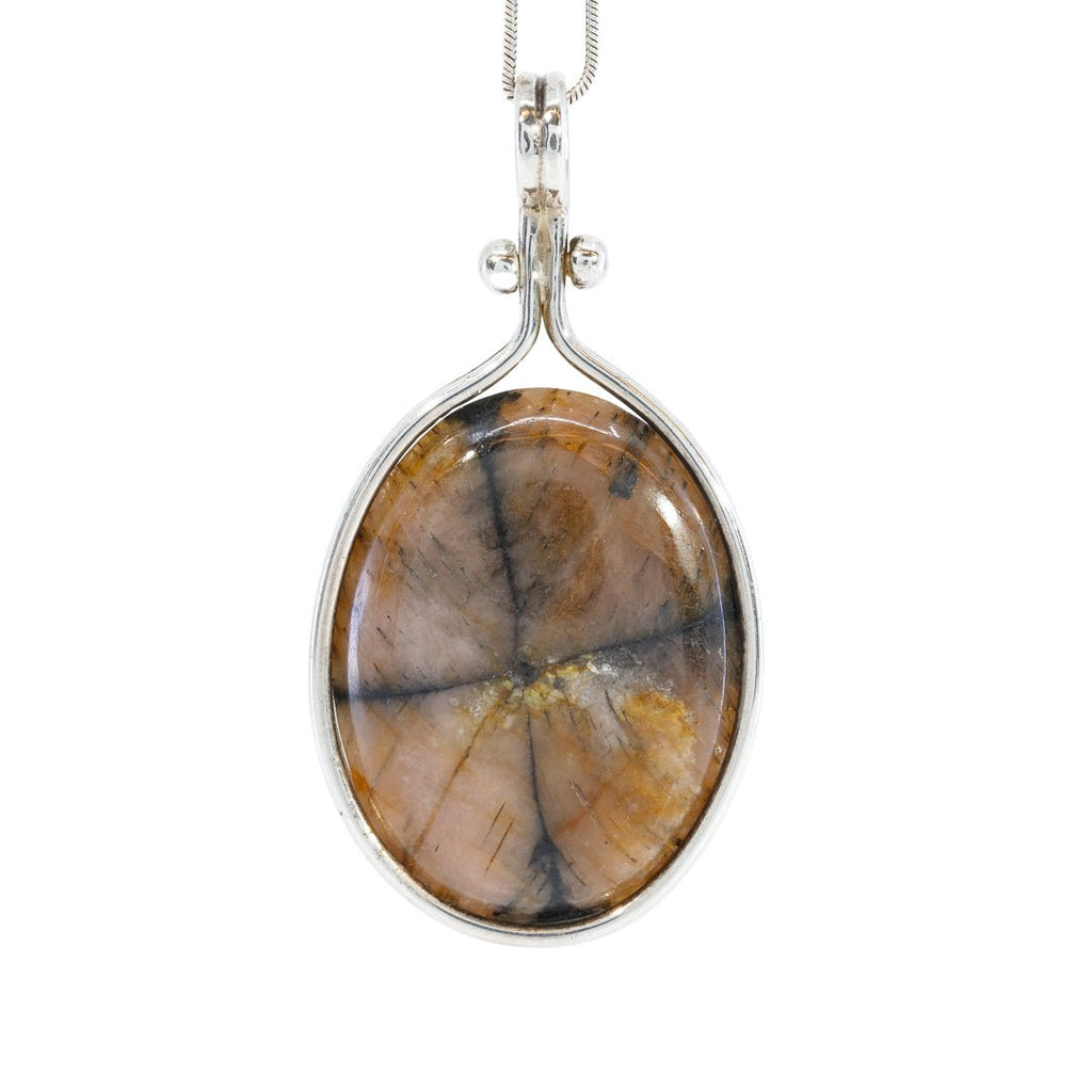 Andalusite Var. Chiastolite Sterling Silver Handcrafted Pendant - UO-073 - Crystalarium