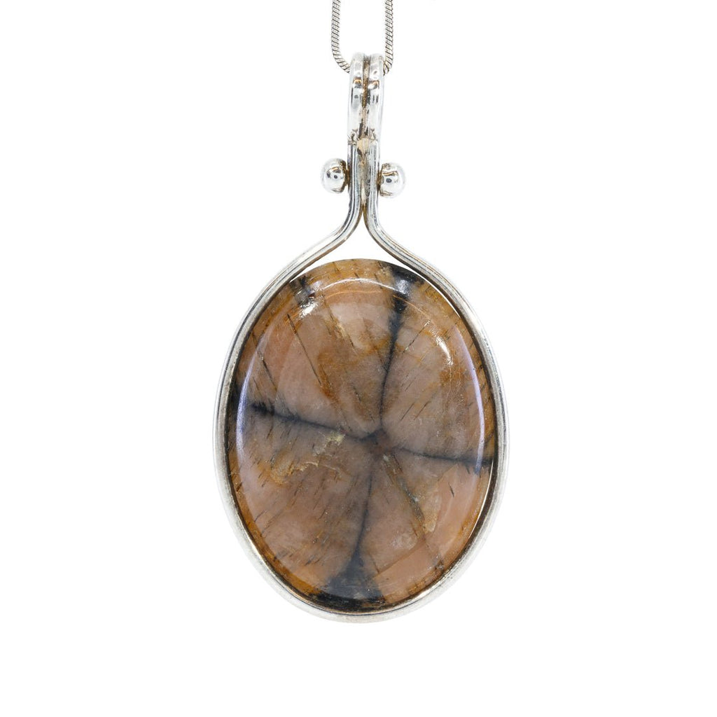 Andalusite Var. Chiastolite Sterling Silver Handcrafted Pendant - UO-073 - Crystalarium