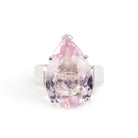 Morganite 10.71 Carat Faceted Sterling Silver Handcrafted Ring - KKO-097 - Crystalarium