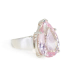 Morganite 10.71 Carat Faceted Sterling Silver Handcrafted Ring - KKO-097 - Crystalarium