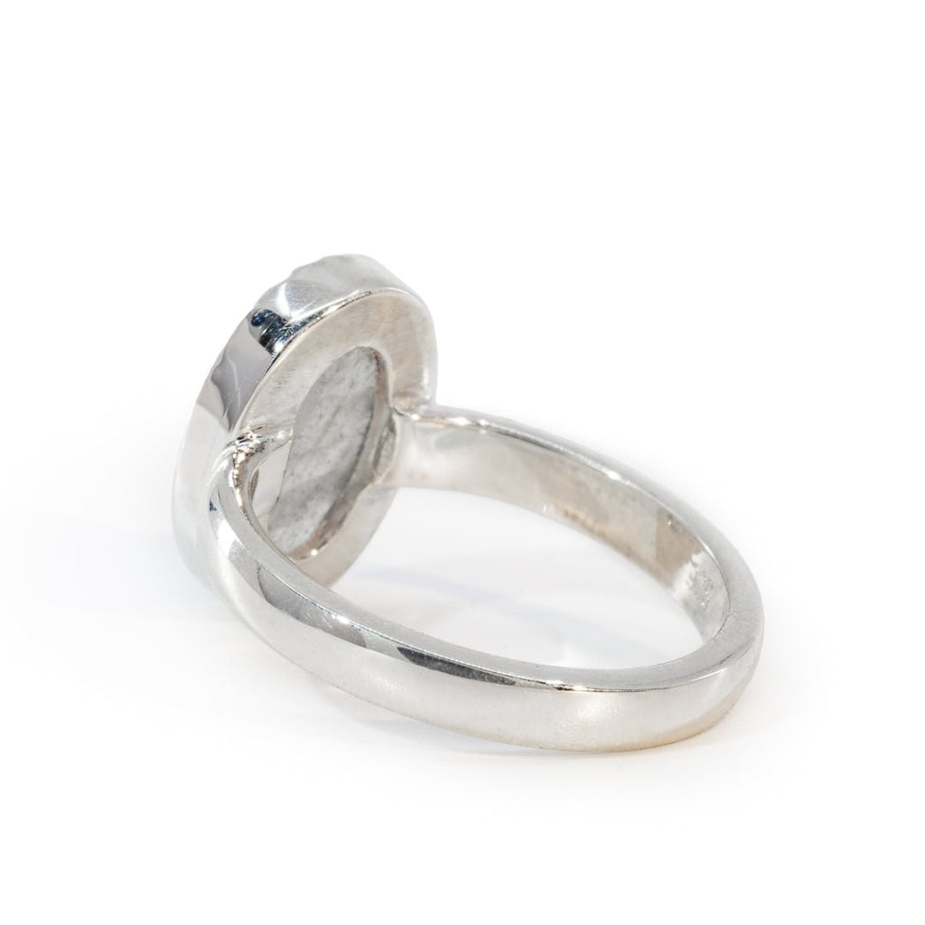 Labradorite 2.48 Carat Rose Cut Handcrafted Sterling Silver Gemstone Ring - LLO-007 - Crystalarium