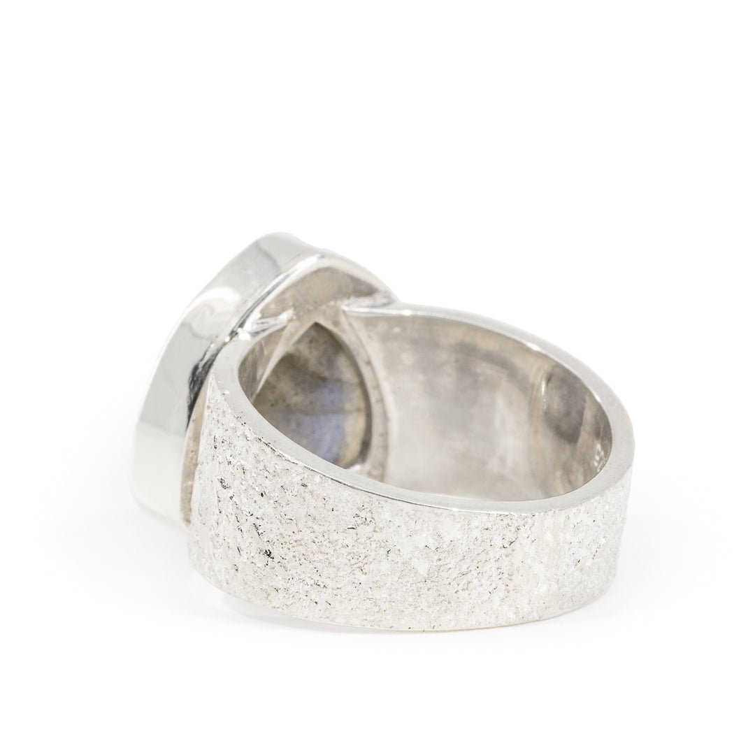 Labradorite 6.55 Carat Sterling Silver Handcrafted Gemstone Ring - LLO-025 - Crystalarium