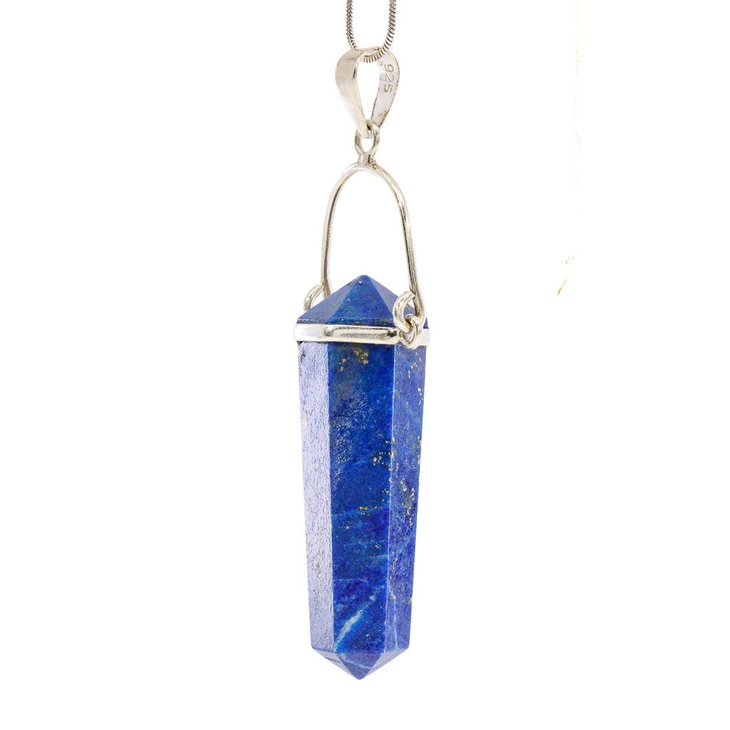 Lapis Lazuli Polished Crystal Sterling Silver Pendant - JJW-068 - Crystalarium