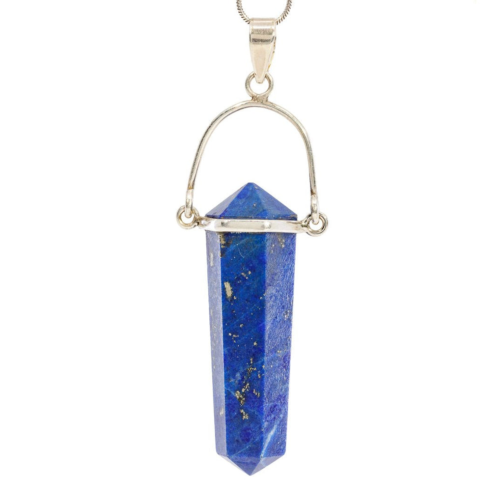 Lapis Lazuli Polished Crystal Sterling Silver Pendant - JJW-068 - Crystalarium