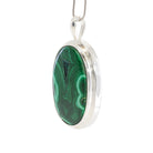 Malachite 19.26 Carat Sterling Silver Handcrafted Pendant - KKO-098 - Crystalarium