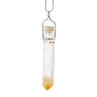 Mango Quartz 43.56 Carat Sterling Silver Handcrafted Natural Crystal Twist Pendant - LLO-029 - Crystalarium