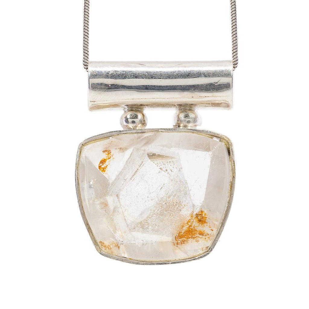 Manifestation Quartz with Iron 30.4 Carat Handcrafted Sterling Silver Pendant - FFO-199 - Crystalarium