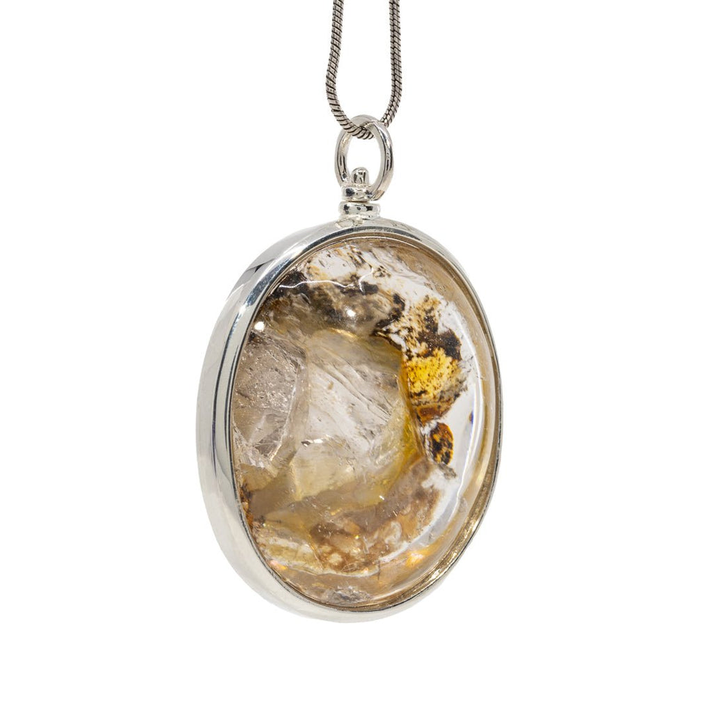 Manifestation Quartz 60.7 Carat Cabochon Handcrafted Sterling Silver Swivel Pendant - KKO-237 - Crystalarium