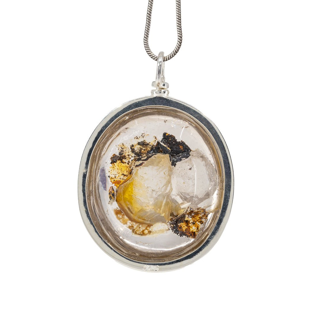 Manifestation Quartz 60.7 Carat Cabochon Handcrafted Sterling Silver Swivel Pendant - KKO-237 - Crystalarium