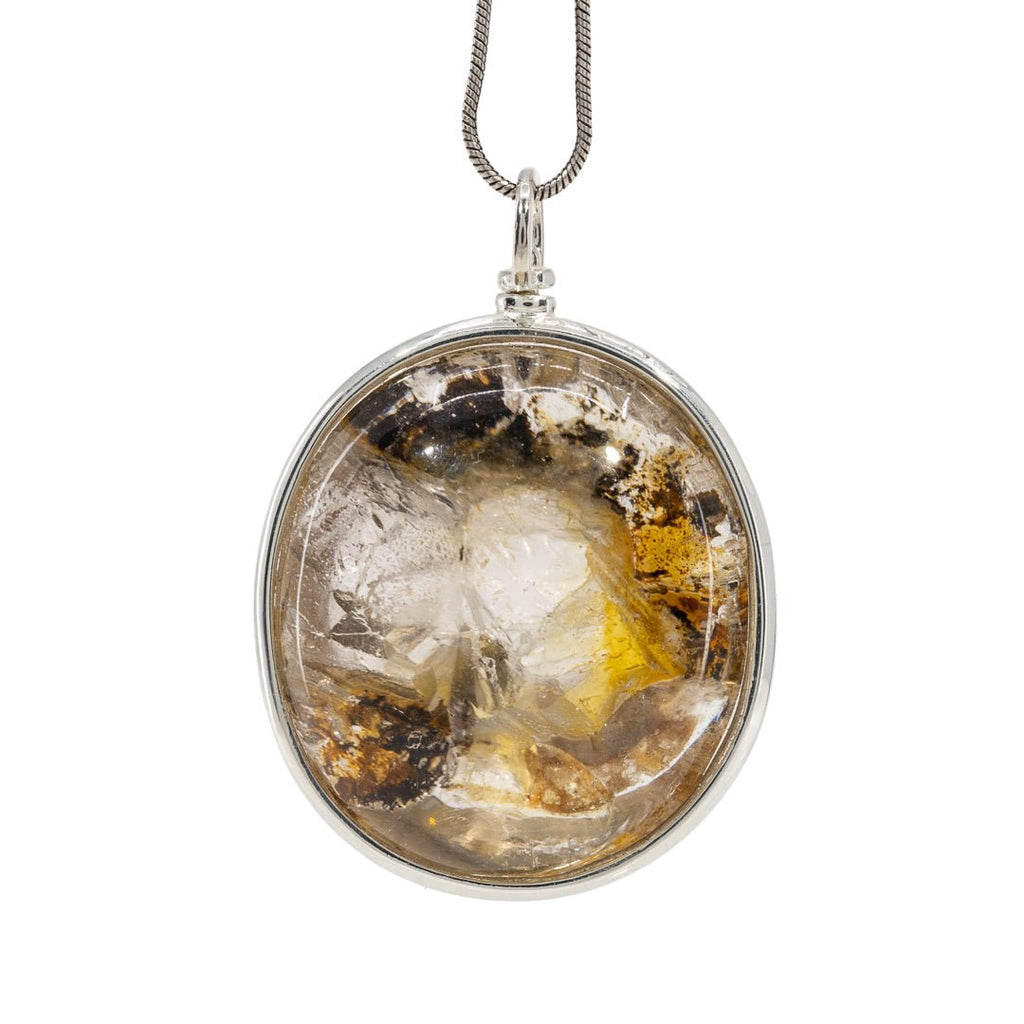 Manifestation Quartz 60.7 Carat Cabochon Handcrafted Sterling Silver Swivel Pendant - KKO-237 - Crystalarium