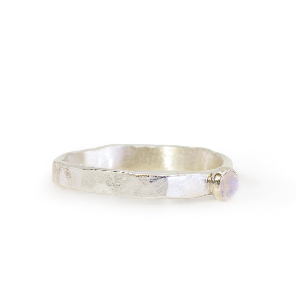 Moonstone Stackable Sterling Silver Handcrafted Ring - Ceci Greco Designs - KKW-018 - Crystalarium