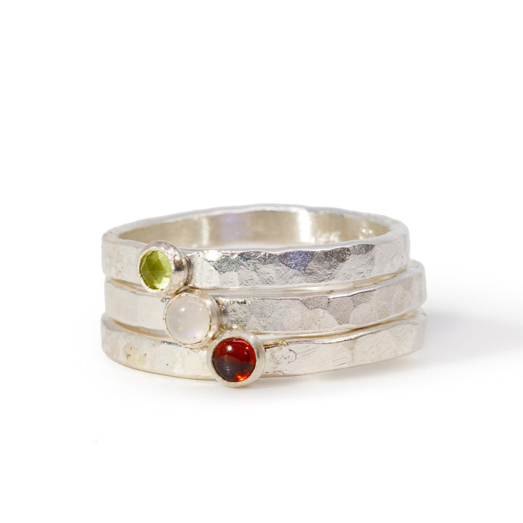 Peridot Stackable Sterling Silver Handcrafted Ring - Ceci Greco Designs - KKW-017 - Crystalarium