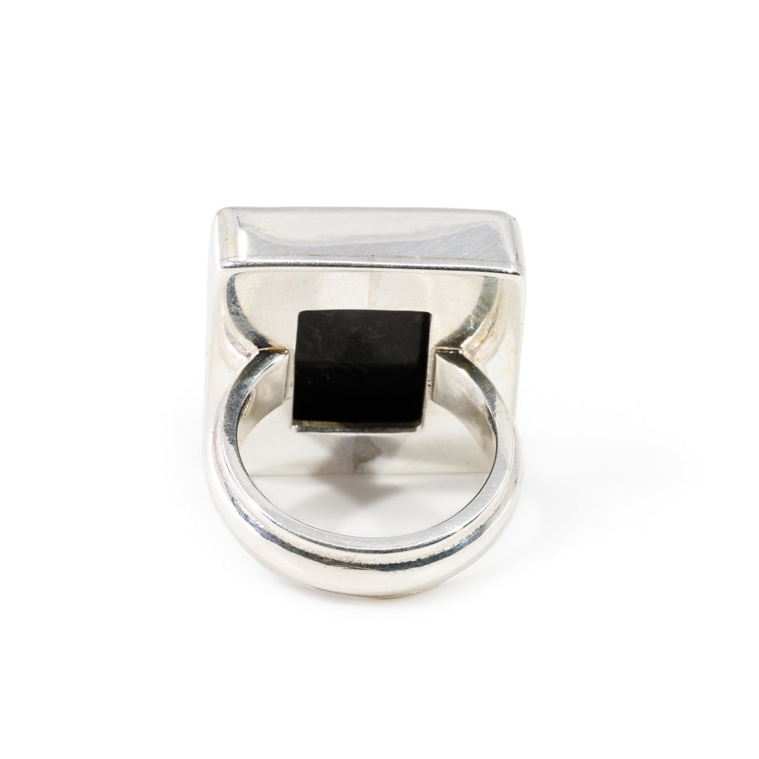 Psilomelane 17.65 Carat Cabochon Handcrafted Sterling Silver Ring - KKO-041 - Crystalarium