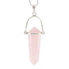 Rose Quartz Polished Crystal Sterling Silver Pendant - JJW-067 - Crystalarium