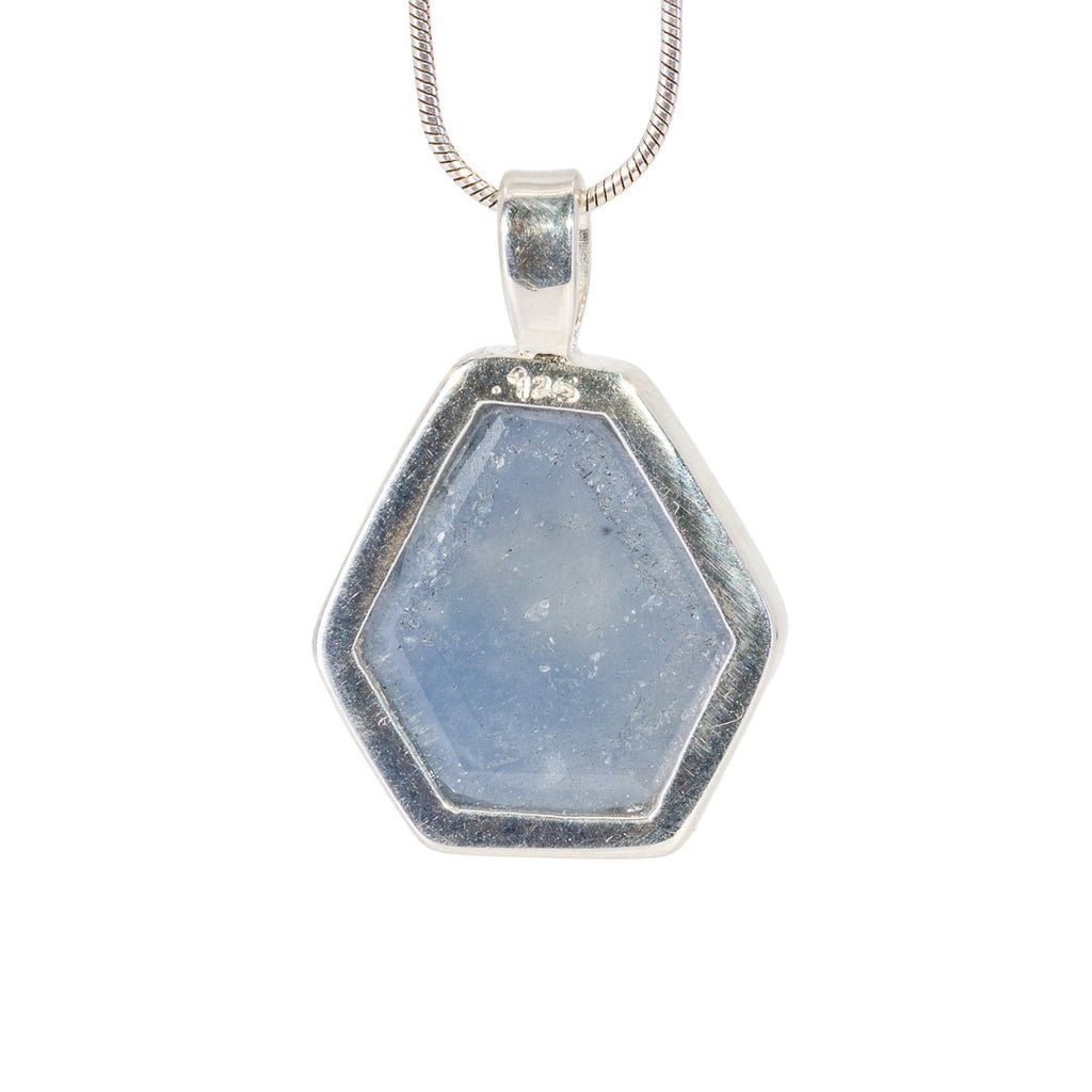 Sapphire 7.75 Carat Faceted Slice Handcrafted Sterling Silver Pendant - KKO-051 - Crystalarium