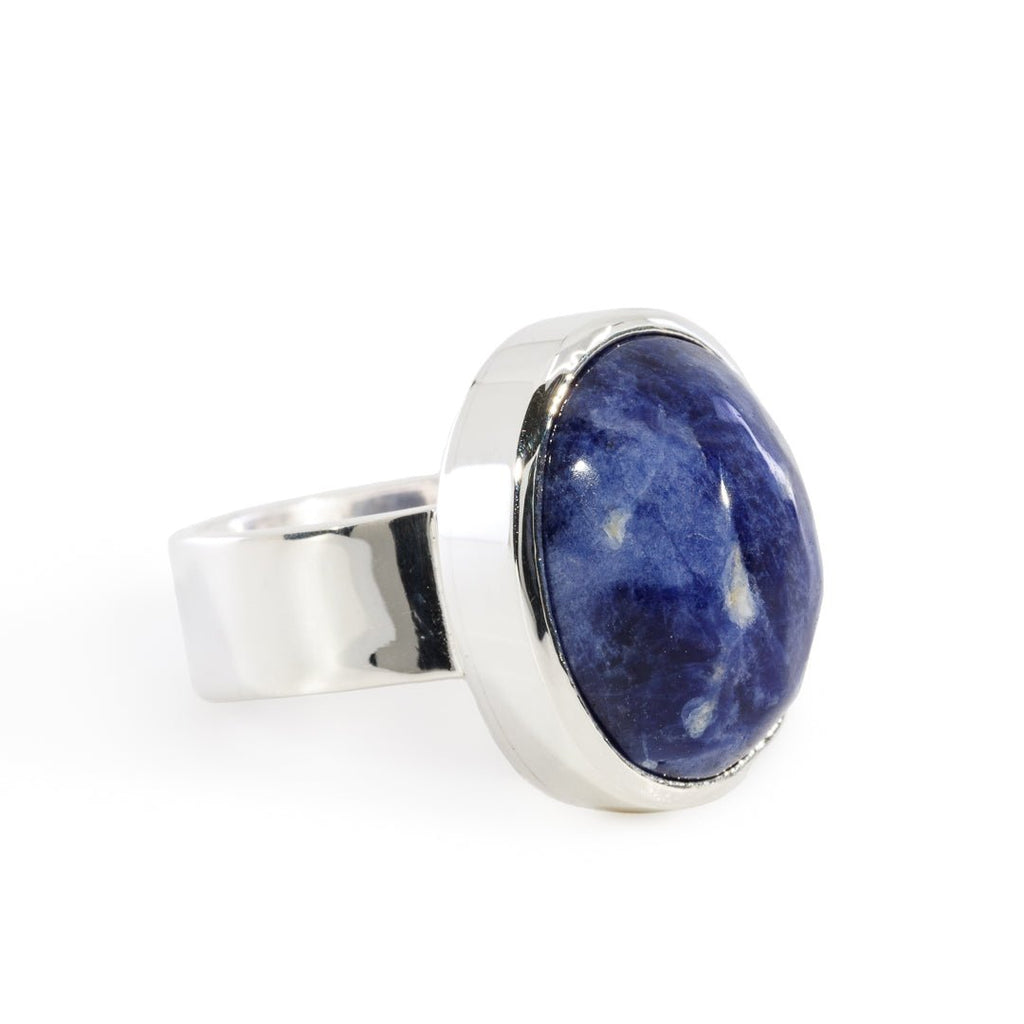 Sodalite 7.61 Carat Handcrafted Sterling Silver Ring - KKO-094 - Crystalarium