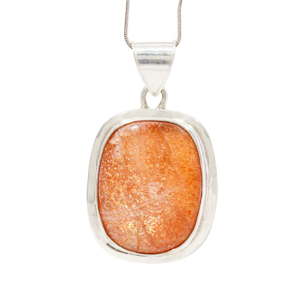 Sunstone 39.76 Carat Cabochon Handcrafted Sterling Silver Pendant - FFO-064 - Crystalarium