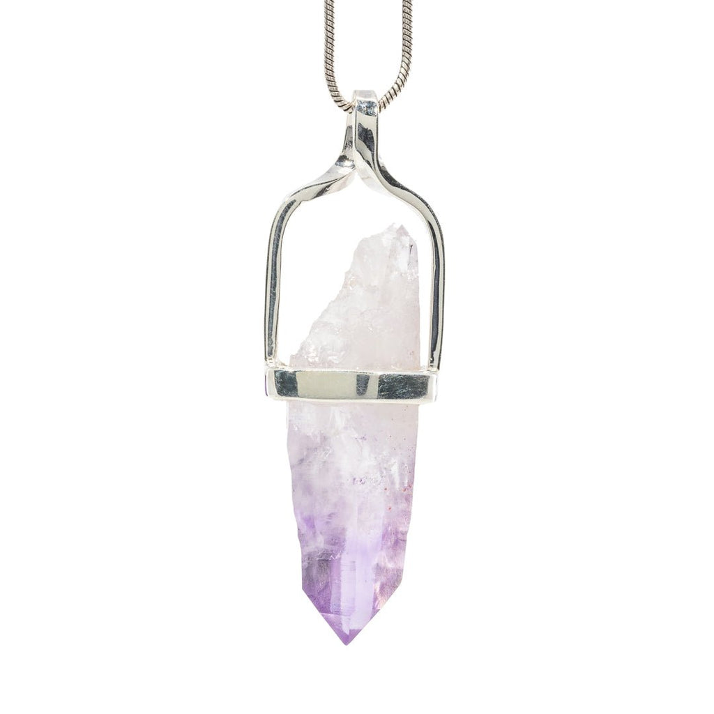 Veracruz Amethyst 13.03 Carat Sterling Silver Handcrafted Natural Crystal Twist Pendant - KKO-220 - Crystalarium