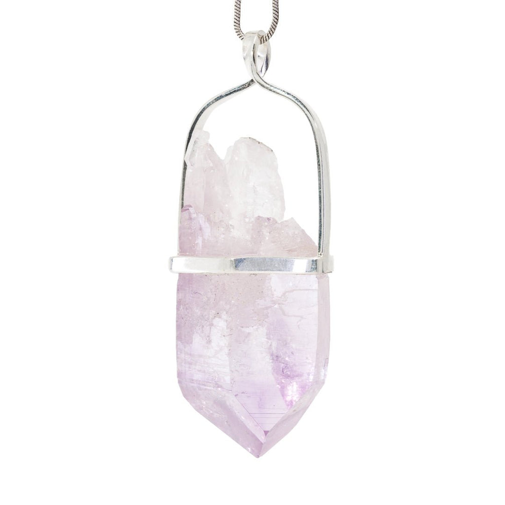 Veracruz Amethyst 58.62 Carat Sterling Silver Handcrafted Natural Crystal Twist Pendant - KKO-164 - Crystalarium