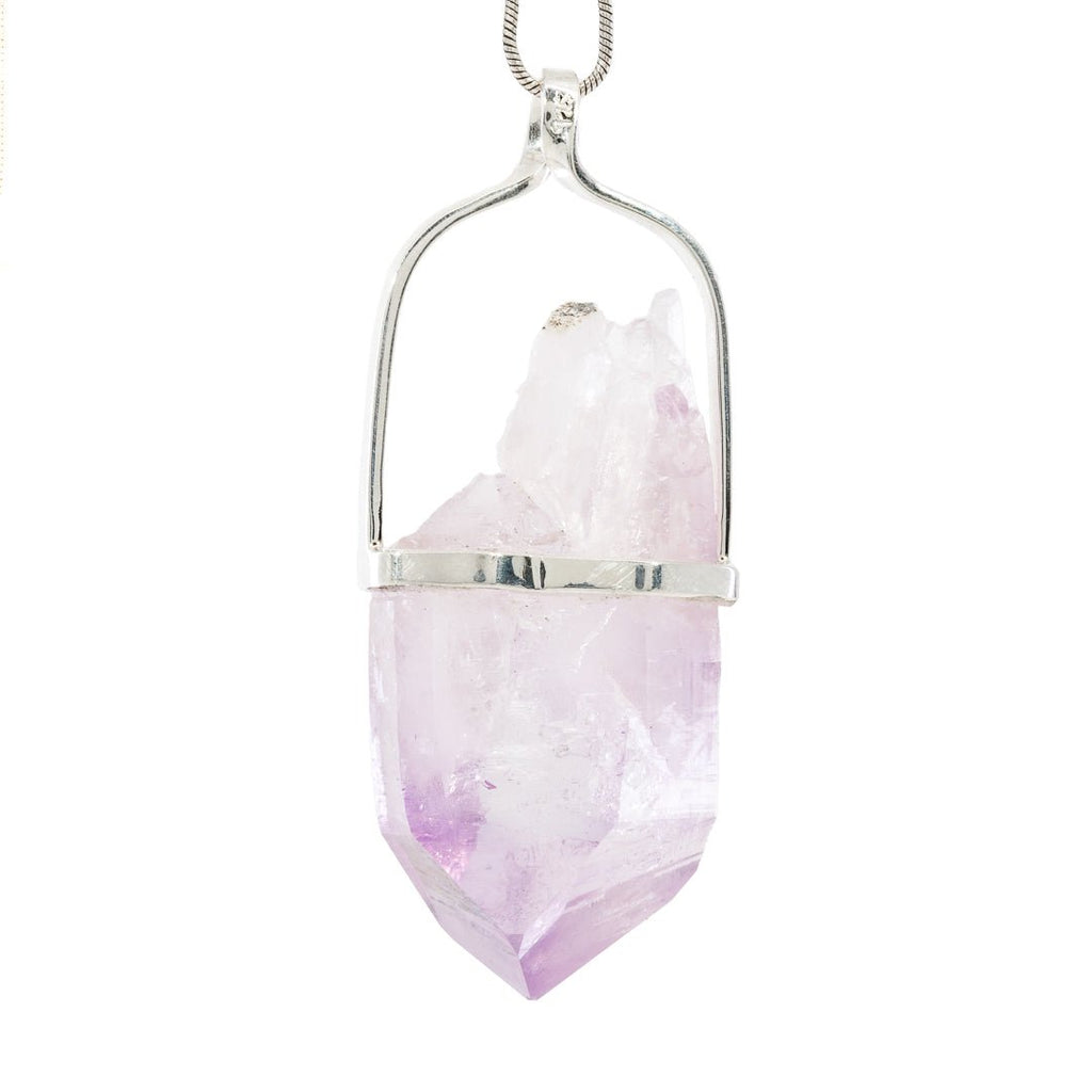 Veracruz Amethyst 58.62 Carat Sterling Silver Handcrafted Natural Crystal Twist Pendant - KKO-164 - Crystalarium